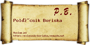 Polácsik Boriska névjegykártya